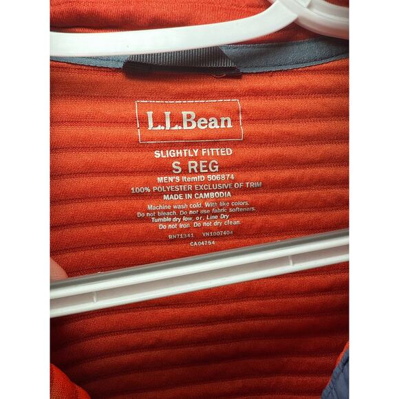 L.L. Bean Men's Red Zip-Up Sweater with Blue Trim - Picture 3 of 7